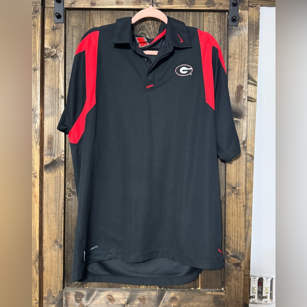 Nike Black and Red Men's Polo Shirt